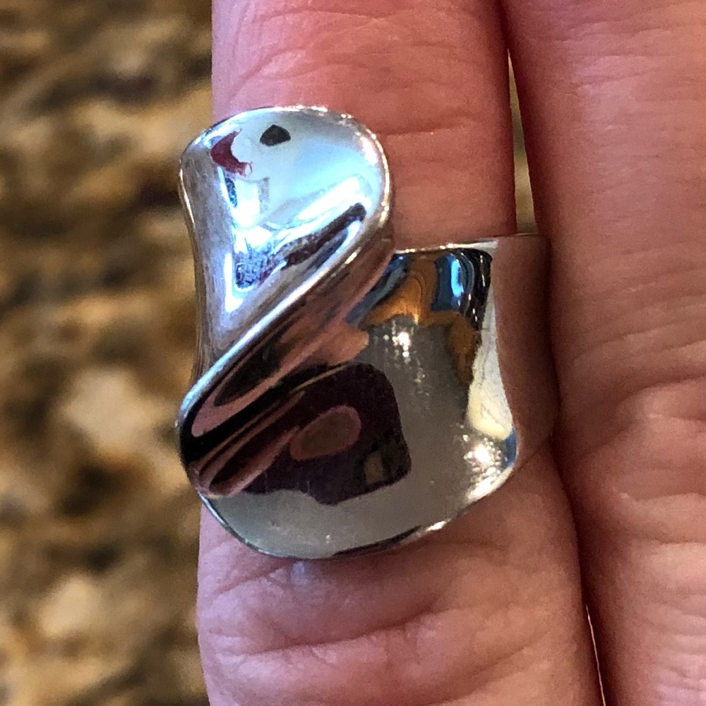 Lia Sophia Shiny Silver Cocktail Ring